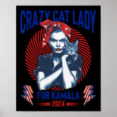 Embracing the Retro Crazy Cat Lady Vibes Poster | Zazzle