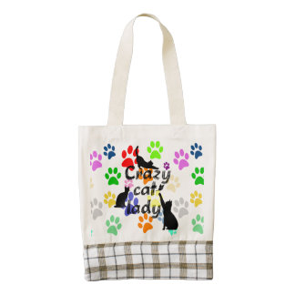 Crazy Cat Lady Fun Funny and Cool Playful Cats Zazzle HEART Tote Bag