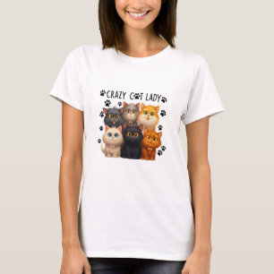 Crazy Cat Lady, Funny Cat Lover Gift, Cute Cat Mom T-Shirt