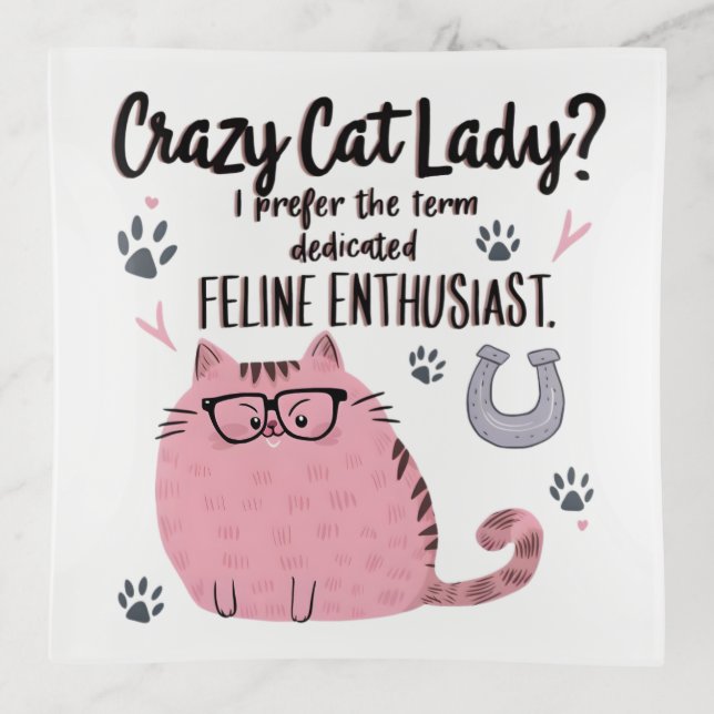 Crazy Cat Lady? Funny Cat Lover Gift  Trinket Tray (Front)