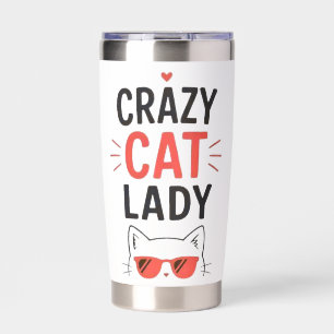 Crazy Cat Lady Funny Cute Cat Lover Design Insulated Tumbler