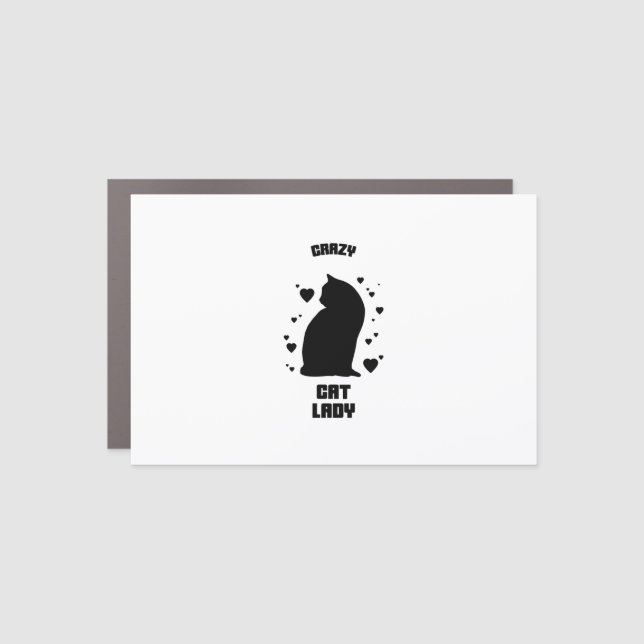 Crazy cat lady funny kitten cute cats lover car magnet (Front)