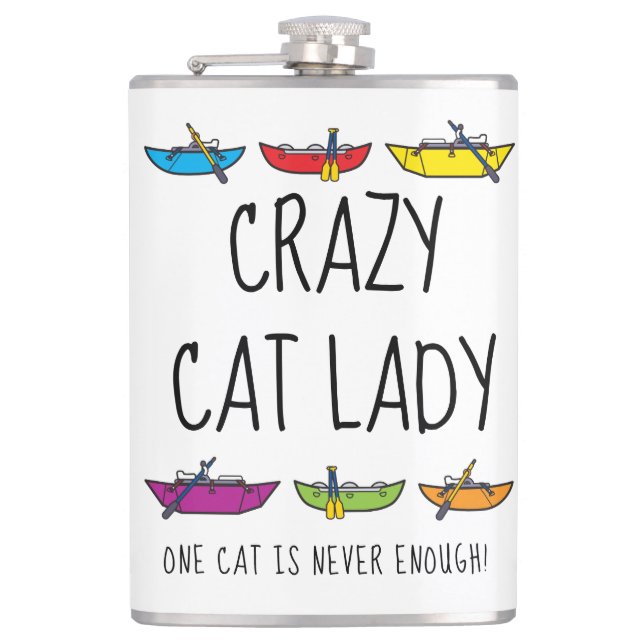 Crazy Cat Lady Funny Rafter Flask (Front)