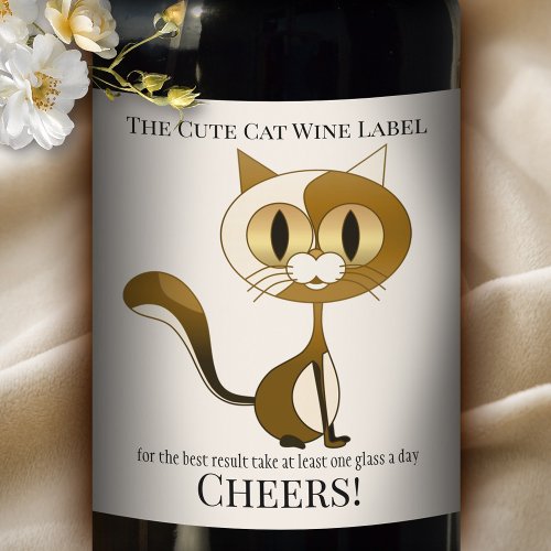 Crazy Cat Lady Funny Wine Label