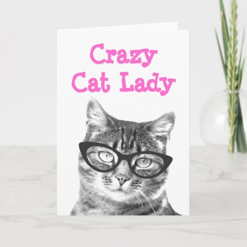 Crazy cat lady greeting card design