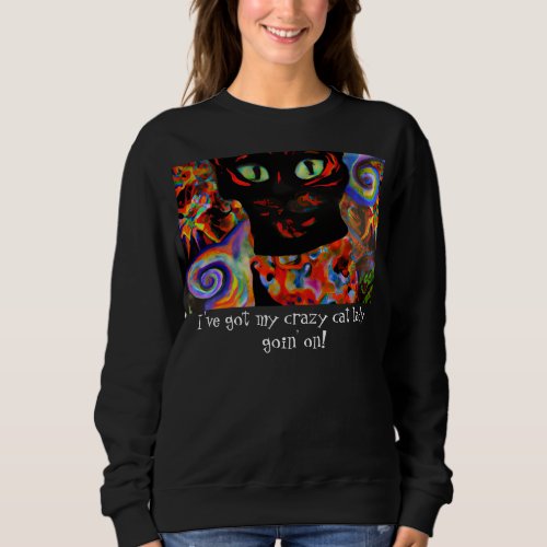 Crazy Cat Lady Halloween Graphic Sweatshirt