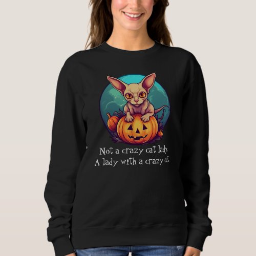 Crazy Cat Lady Halloween Graphic Sweatshirt