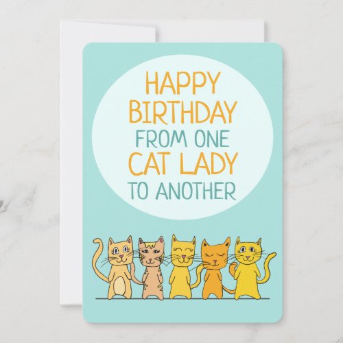 Crazy Cat Lady Happy Birthday Flat Card