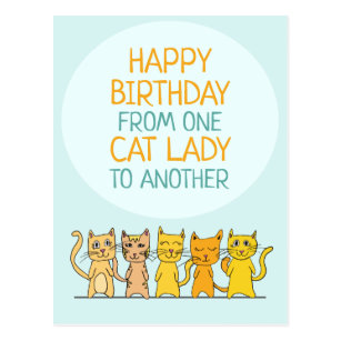 Crazy Cat Lady Birthday Cards | Zazzle