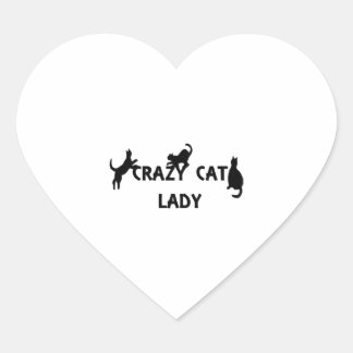 Crazy Cat Lady Heart Sticker