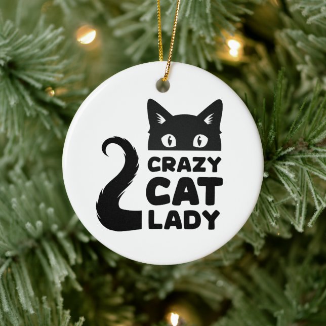 Crazy Cat Lady Holiday Ornament (Tree)