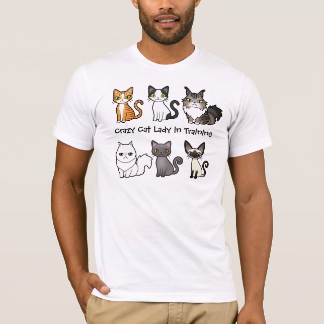 Crazy Cat Lady in Training (design your own cat) T-Shirt (Front)