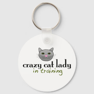 Crazy cat lady in training keychain