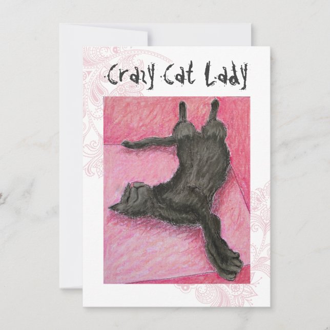 Crazy Cat Lady Indie Birthday Invites (Front)