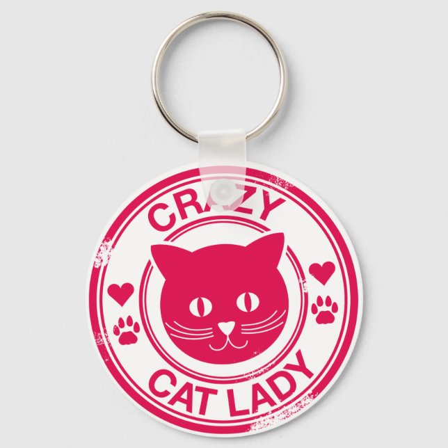 Crazy Cat Lady Keychain (Front)
