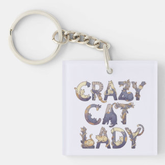 Crazy Cat Lady Keychain