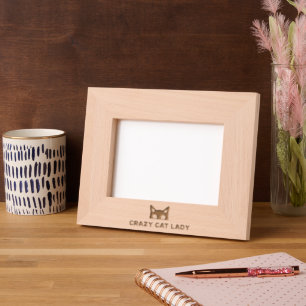 Crazy Cat Lady Laser Etched Photo Frame
