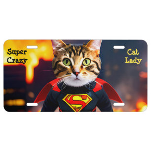 Crazy Cat Lady License Plate