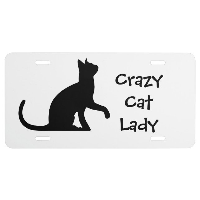 Crazy Cat Lady License Plate (Front)