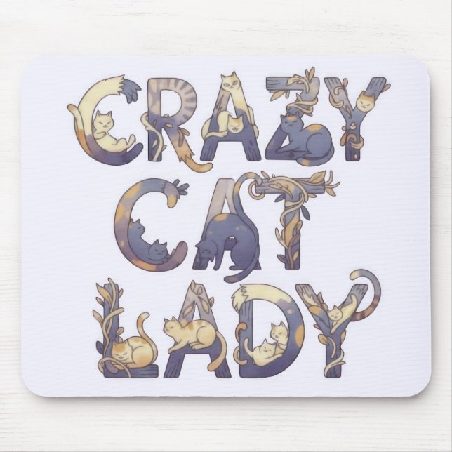 Crazy Cat Lady Mouse Pad (Front)