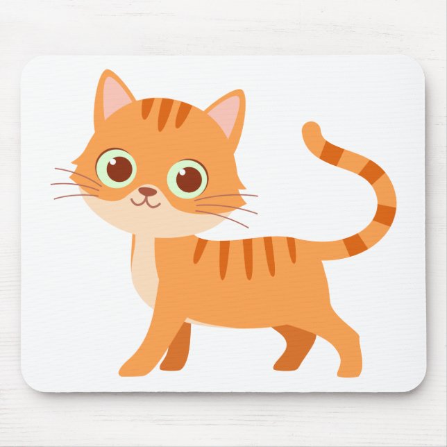 Crazy Cat Lady Orange Tabby Cartoon Kitten Cat Mouse Pad (Front)