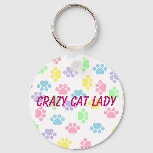 Crazy Cat Lady - Paw Prints - Key Chain