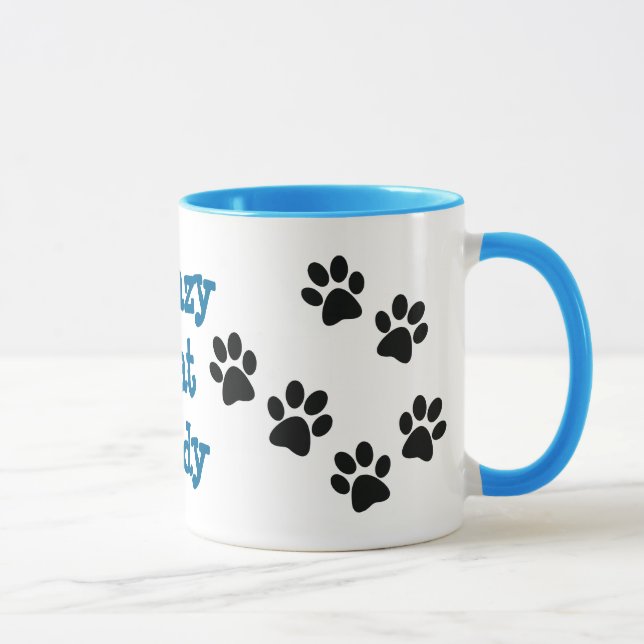 Crazy Cat Lady Pawprints Design Coffee Mug (Right)