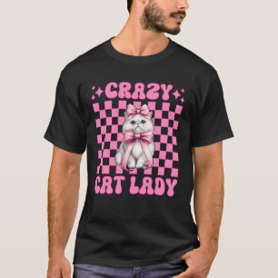 Crazy Cat Lady Persian Cat Girl Cat Mom Pink Coque T-Shirt