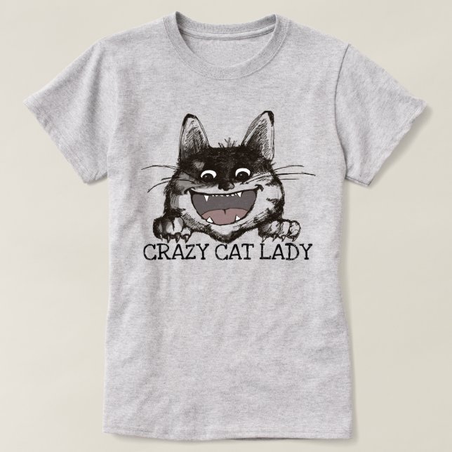 Crazy Cat Lady Personalize T-Shirt (Design Front)