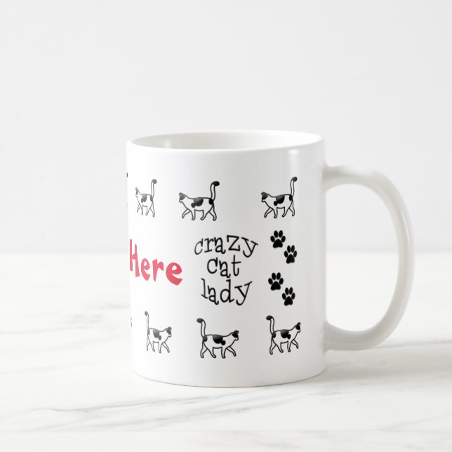 Crazy Cat Lady Personalized Mug Cup (Right)