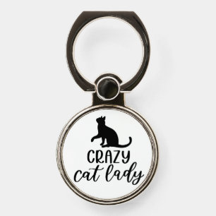 Crazy Cat Lady Phone Ring Stand
