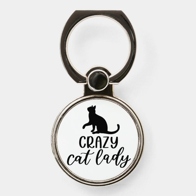 Crazy Cat Lady Phone Ring Stand (Front)