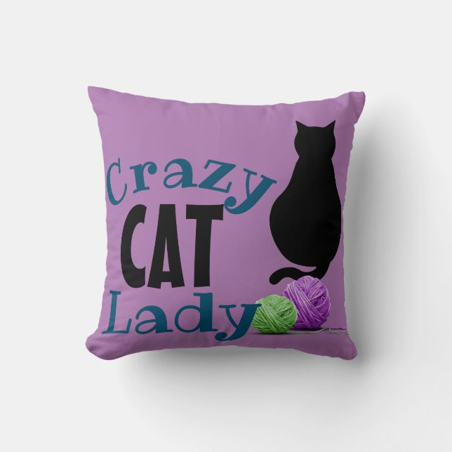 Crazy Cat Lady Pillow (Front)
