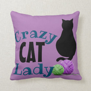 cat lady pillow