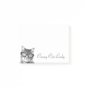 Crazy cat lady Post-it® notes | kitty in glasses