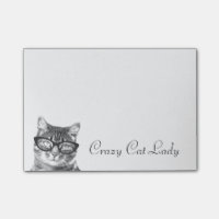 Crazy cat lady Post-it® notes | kitty in glasses