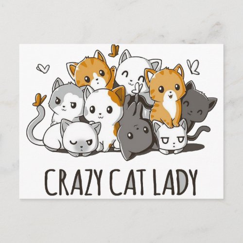 Crazy Cat Lady Postcard