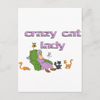 Crazy Cat Lady Postcard