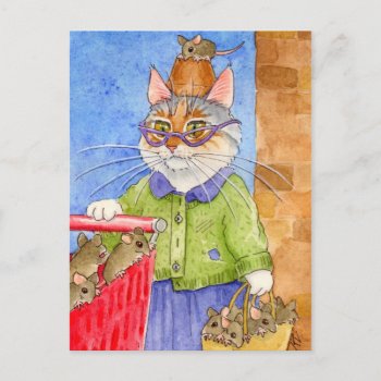 Crazy Cat Lady Postcard by sunshinesketches at Zazzle
