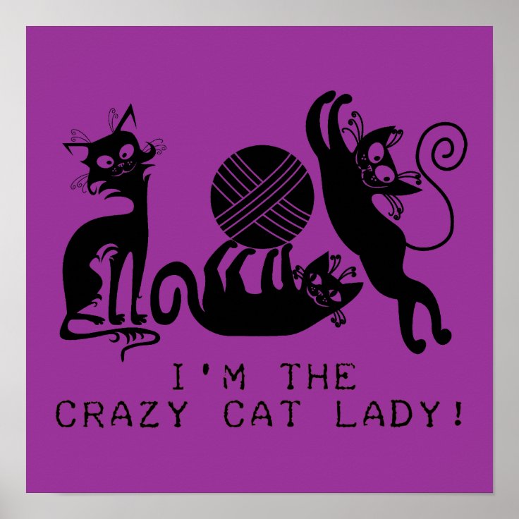 Crazy Cat Lady Poster Zazzle 