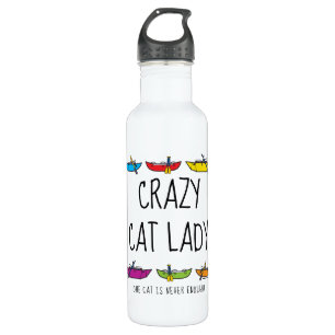 Crazy Cat Lady Rafting Stainless Steel Water Bottle