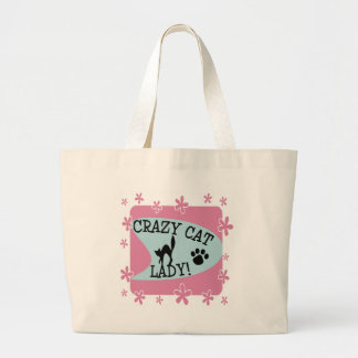 Crazy Cat Lady - Retro Large Tote Bag
