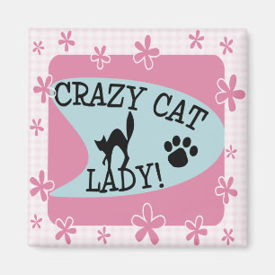 Crazy Cat Lady - Retro Magnet