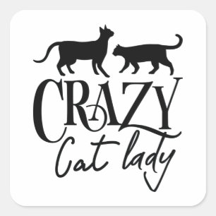 Crazy Cat Lady Square Sticker
