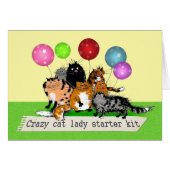 Crazy cat lady starter kit. cats, balloons. humor (Front Horizontal)