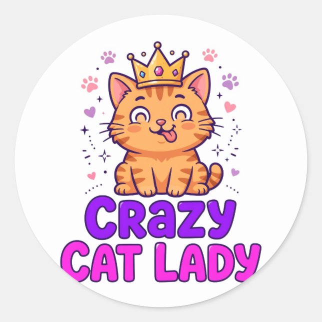 Crazy Cat Lady Sticker (Front)