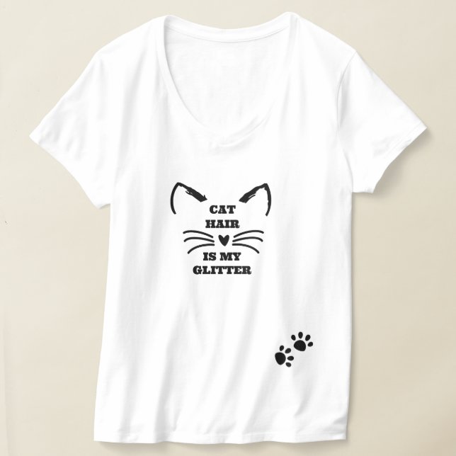 Crazy Cat Lady T-Shirt - Cat Hair is My Glitter (Laydown)