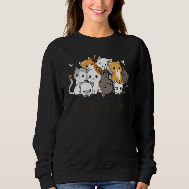 Crazy Cat Lady Team Cat Butterfly Smile Tee (Front)
