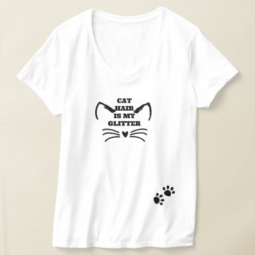 Crazy Cat Lady Tee Funny Cat Hair is My Glitter T_Shirt