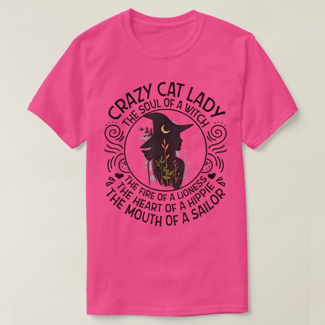 Crazy Cat Lady The Soul Of Witch 467  T-Shirt (Design Front)